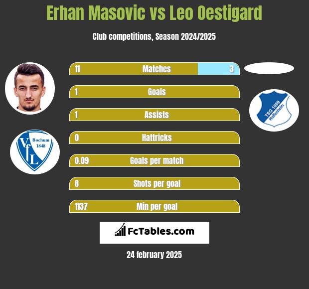 Erhan Masovic vs Leo Oestigard h2h player stats