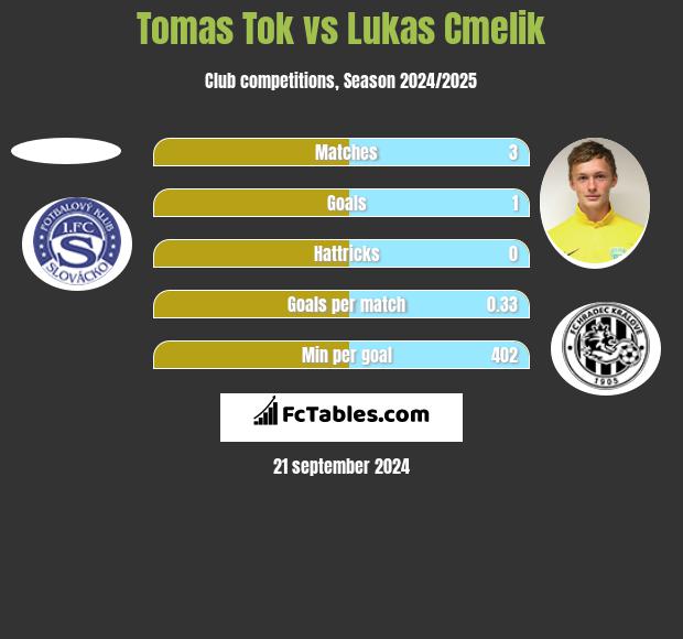 Tomas Tok vs Lukas Cmelik h2h player stats