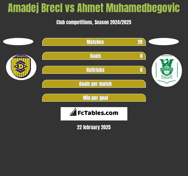 Amadej Brecl vs Ahmet Muhamedbegovic h2h player stats