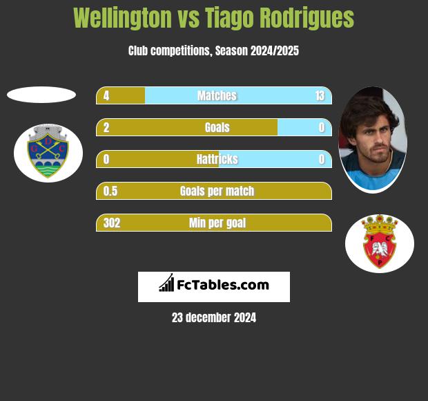 Wellington vs Tiago Rodrigues h2h player stats