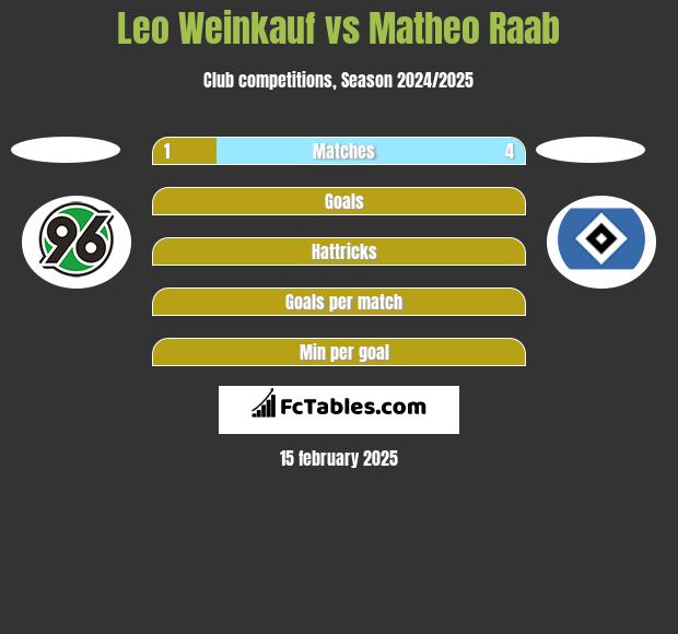 Leo Weinkauf vs Matheo Raab h2h player stats