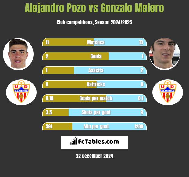 Alejandro Pozo vs Gonzalo Melero h2h player stats