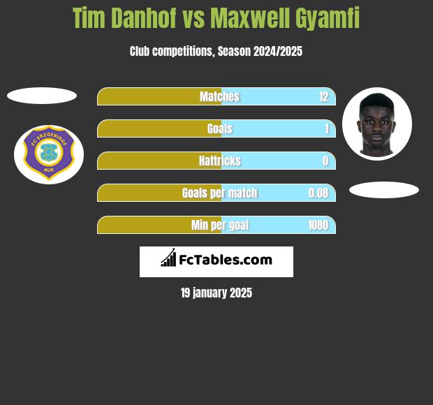 Tim Danhof vs Maxwell Gyamfi h2h player stats