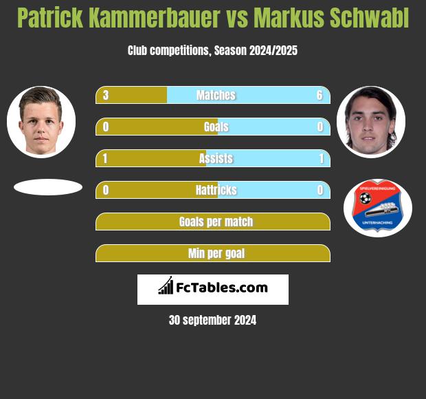 Patrick Kammerbauer vs Markus Schwabl h2h player stats