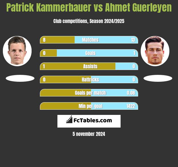 Patrick Kammerbauer vs Ahmet Guerleyen h2h player stats