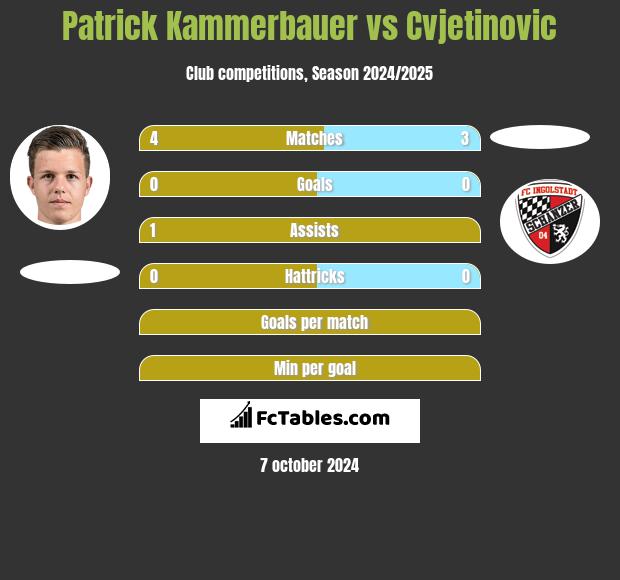 Patrick Kammerbauer vs Cvjetinovic h2h player stats