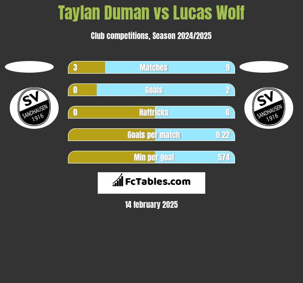 Taylan Duman vs Lucas Wolf h2h player stats