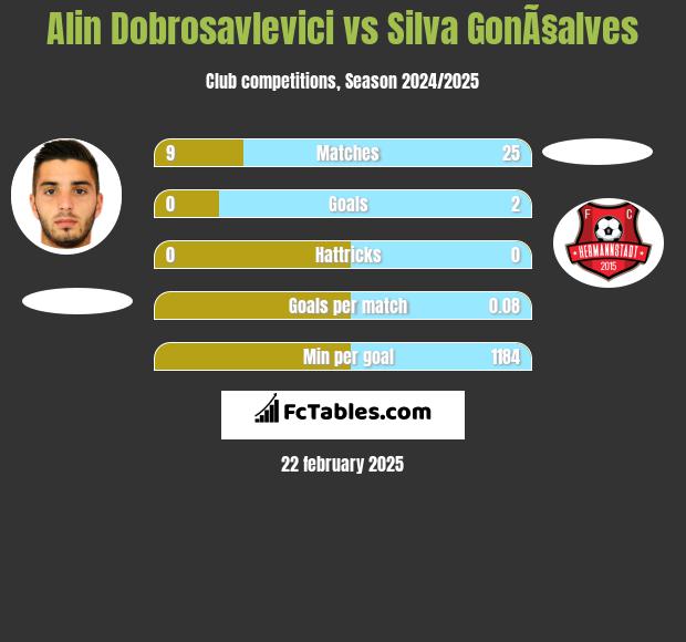 Alin Dobrosavlevici vs Silva GonÃ§alves h2h player stats