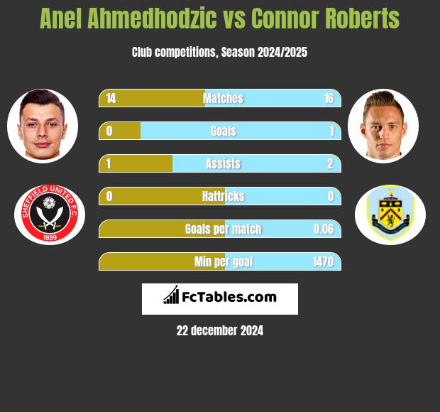 Anel Ahmedhodzic vs Connor Roberts h2h player stats