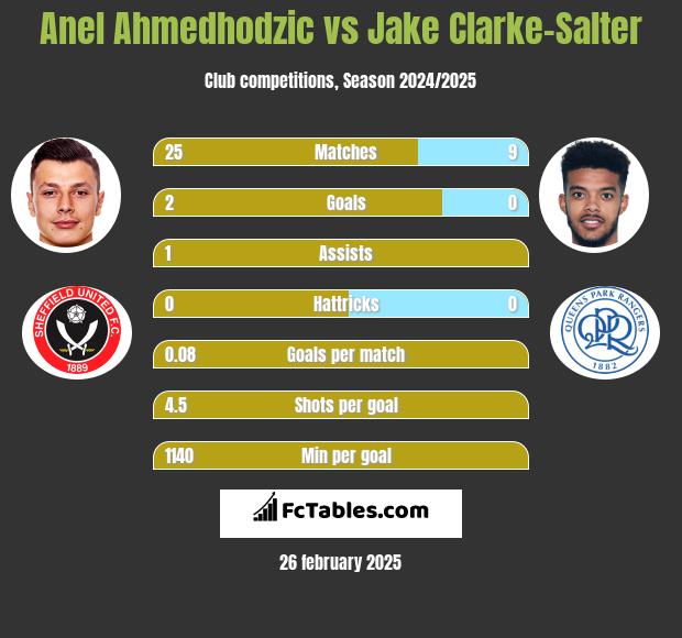 Anel Ahmedhodzic vs Jake Clarke-Salter h2h player stats