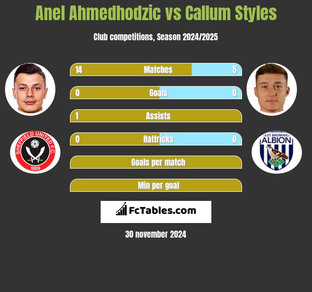 Anel Ahmedhodzic vs Callum Styles h2h player stats