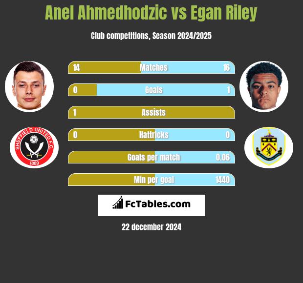 Anel Ahmedhodzic vs Egan Riley h2h player stats