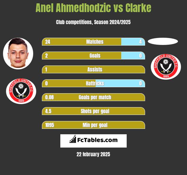 Anel Ahmedhodzic vs Clarke h2h player stats