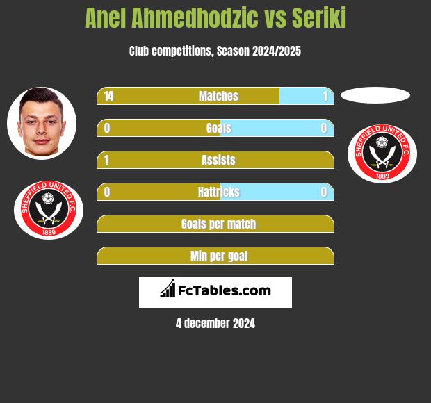 Anel Ahmedhodzic vs Seriki h2h player stats