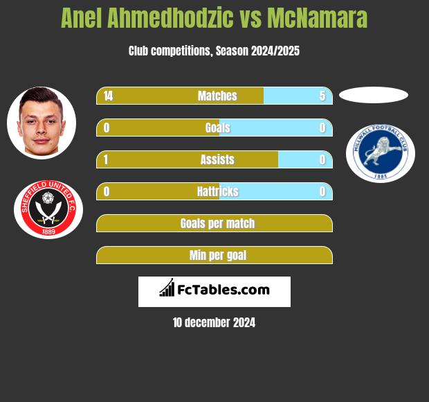 Anel Ahmedhodzic vs McNamara h2h player stats