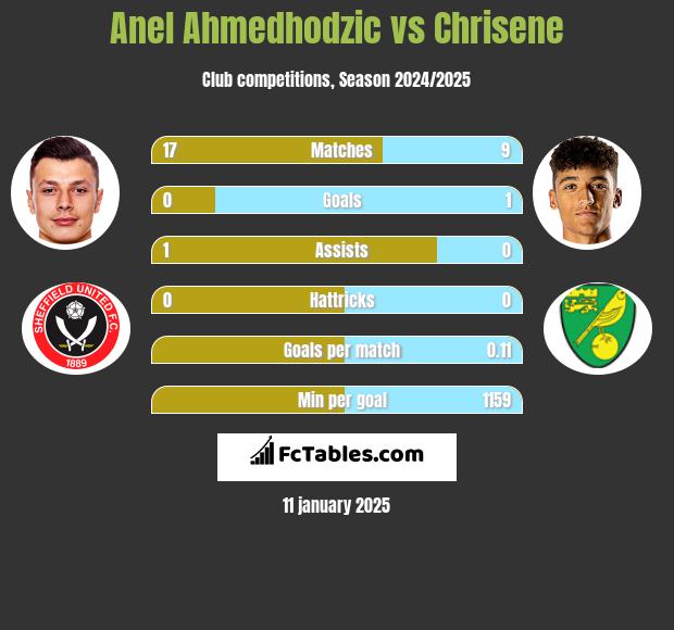 Anel Ahmedhodzic vs Chrisene h2h player stats