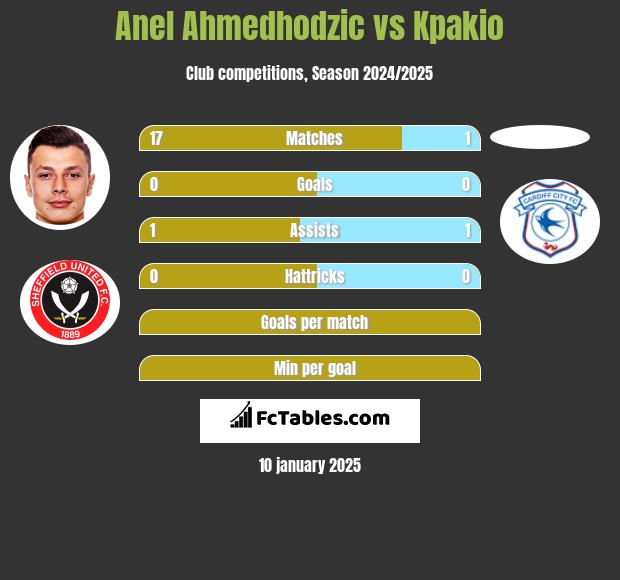 Anel Ahmedhodzic vs Kpakio h2h player stats