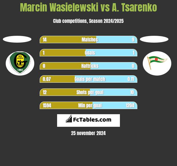 Marcin Wasielewski vs A. Tsarenko h2h player stats