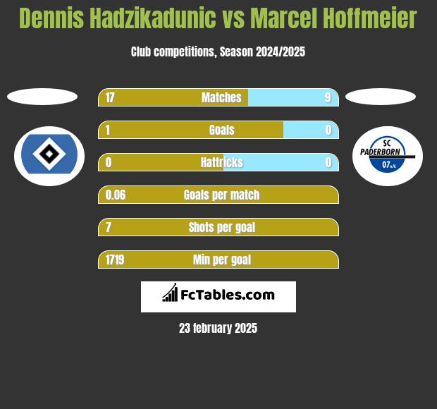 Dennis Hadzikadunic vs Marcel Hoffmeier h2h player stats