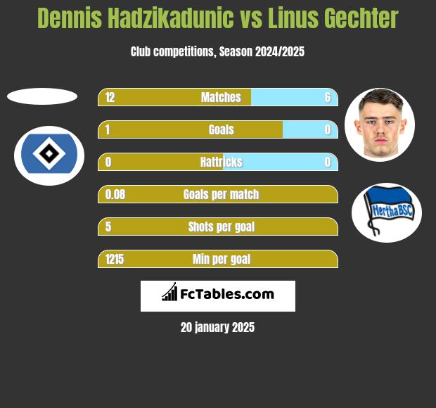 Dennis Hadzikadunic vs Linus Gechter h2h player stats