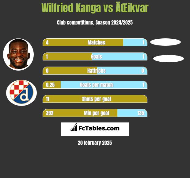 Wilfried Kanga vs ÄŒikvar h2h player stats