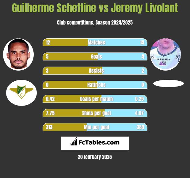 Guilherme Schettine vs Jeremy Livolant h2h player stats