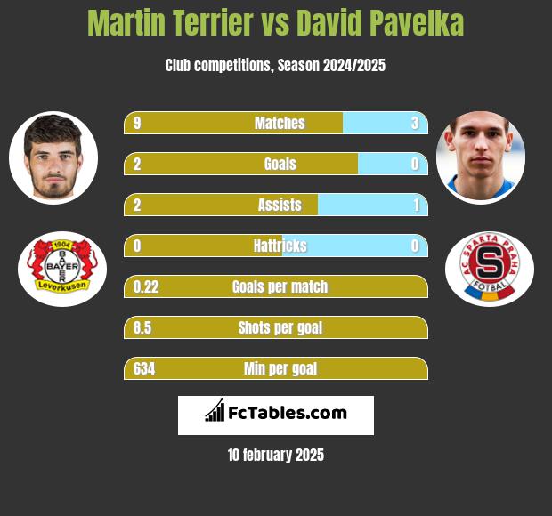 Martin Terrier vs David Pavelka h2h player stats