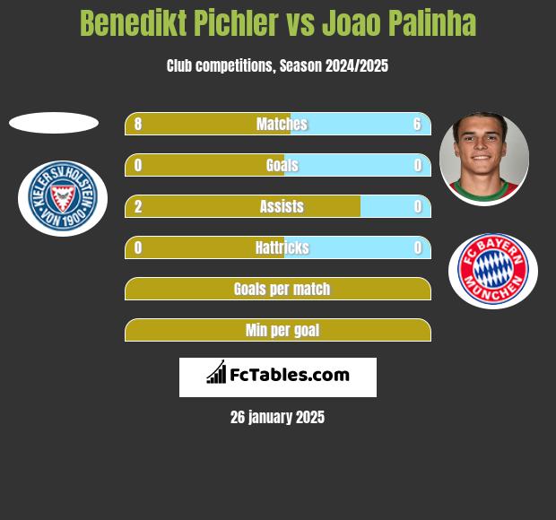 Benedikt Pichler vs Joao Palinha h2h player stats