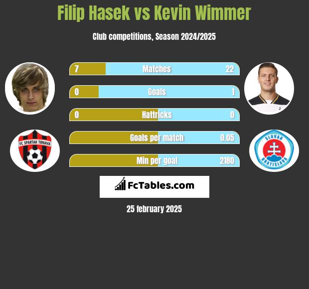 Filip Hasek vs Kevin Wimmer h2h player stats