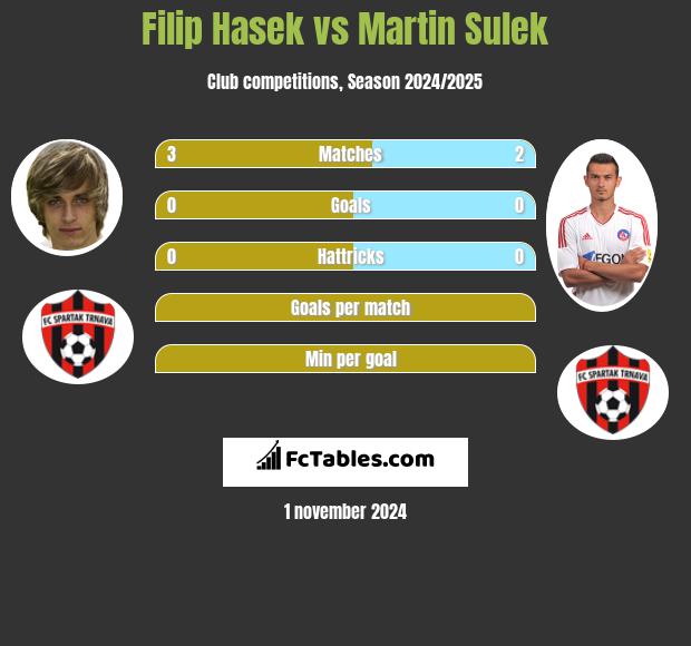 Filip Hasek vs Martin Sulek h2h player stats