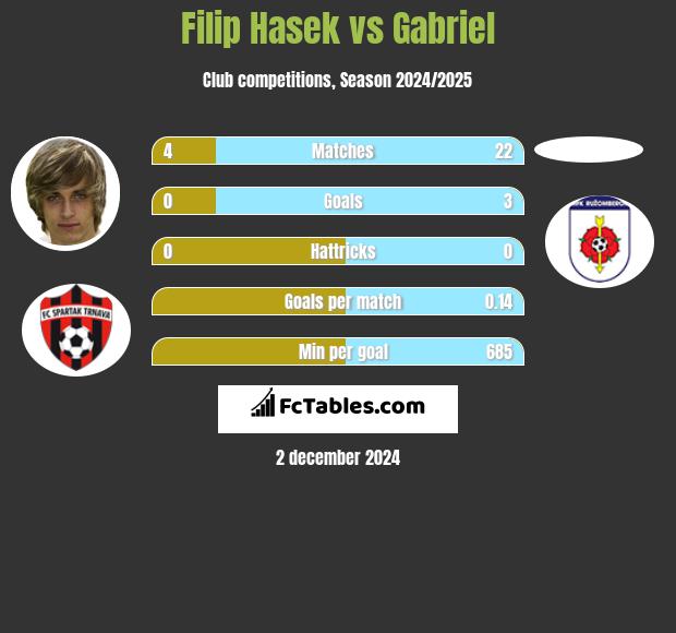 Filip Hasek vs Gabriel h2h player stats