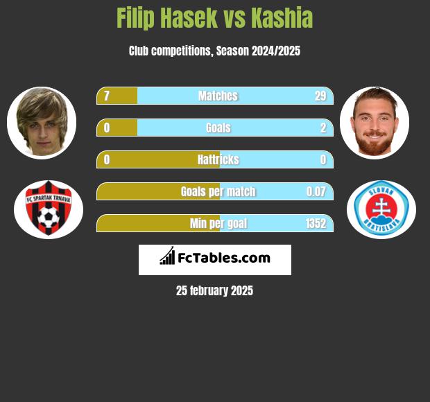 Filip Hasek vs Kashia h2h player stats