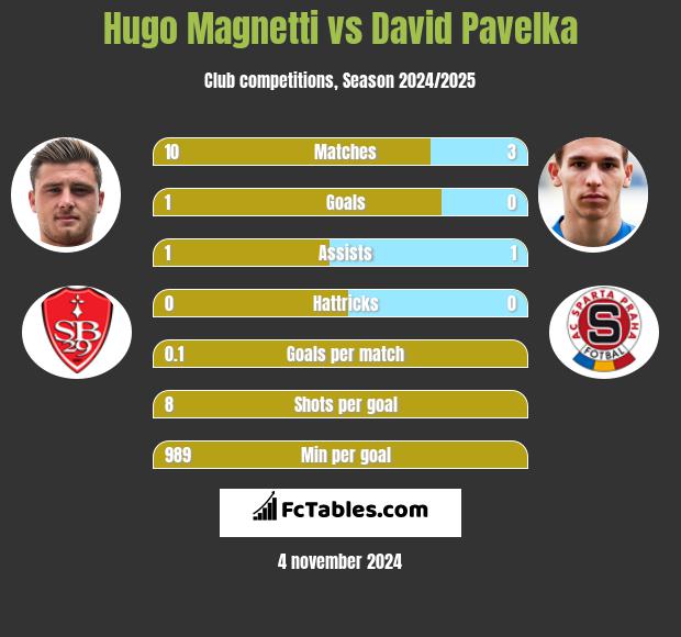 Hugo Magnetti vs David Pavelka h2h player stats