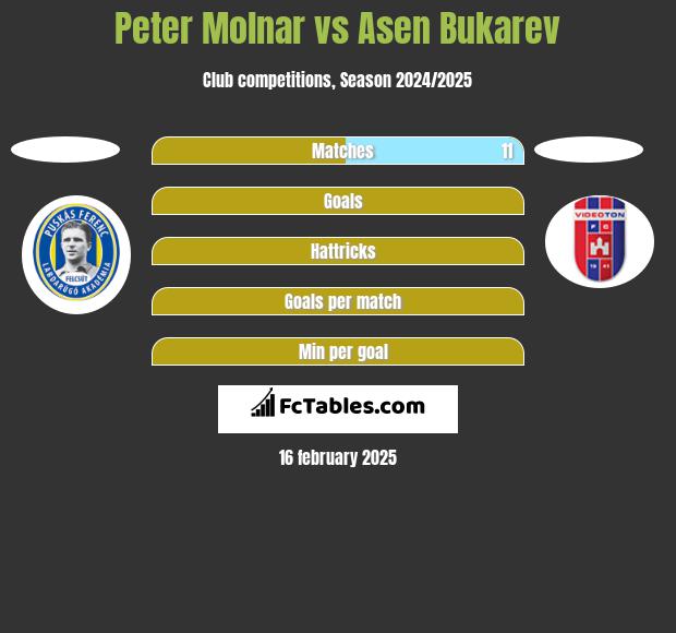 Peter Molnar vs Asen Bukarev h2h player stats