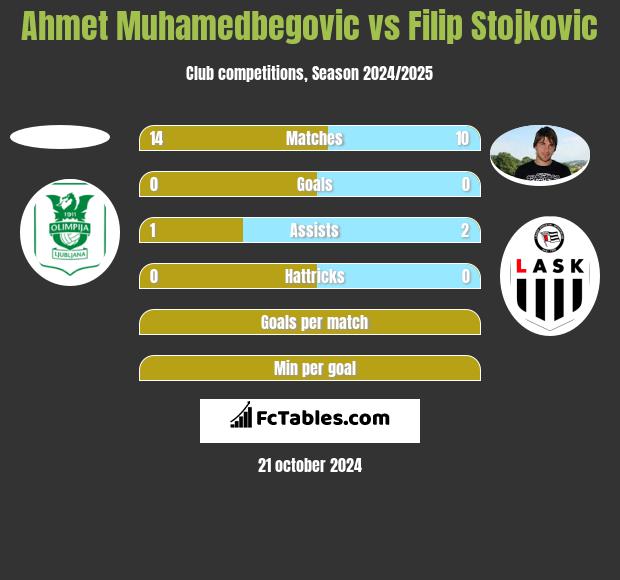 Ahmet Muhamedbegovic vs Filip Stojkovic h2h player stats