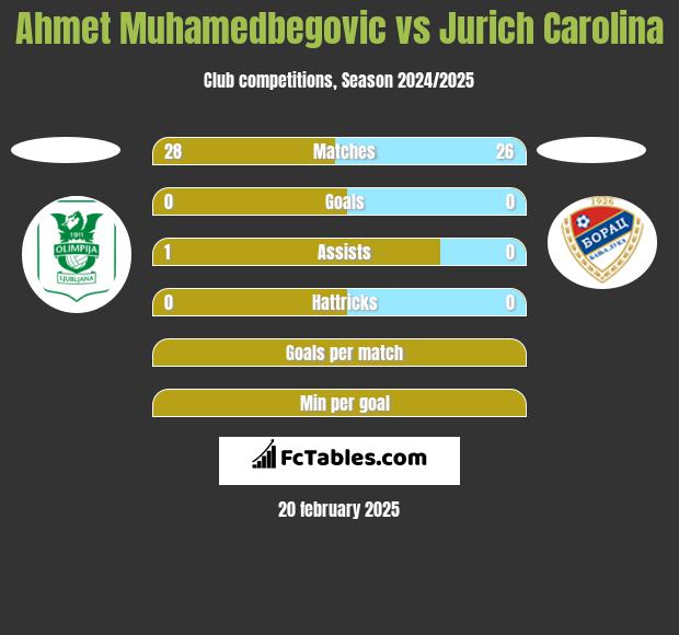 Ahmet Muhamedbegovic vs Jurich Carolina h2h player stats