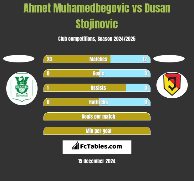 Ahmet Muhamedbegovic vs Dusan Stojinovic h2h player stats