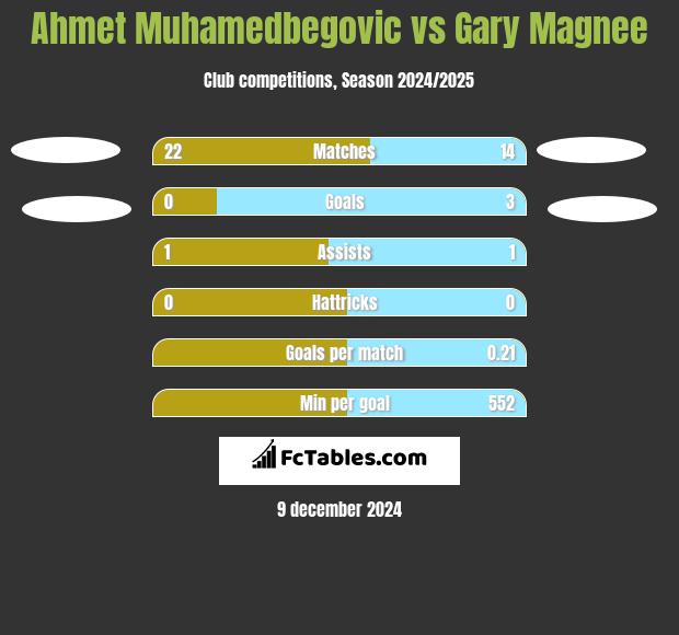 Ahmet Muhamedbegovic vs Gary Magnee h2h player stats