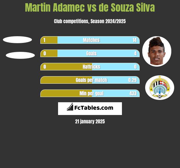 Martin Adamec vs de Souza Silva h2h player stats