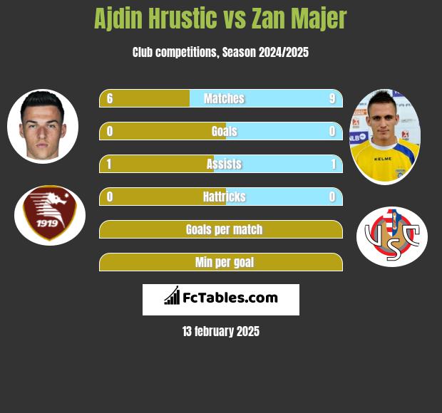 Ajdin Hrustic vs Zan Majer h2h player stats