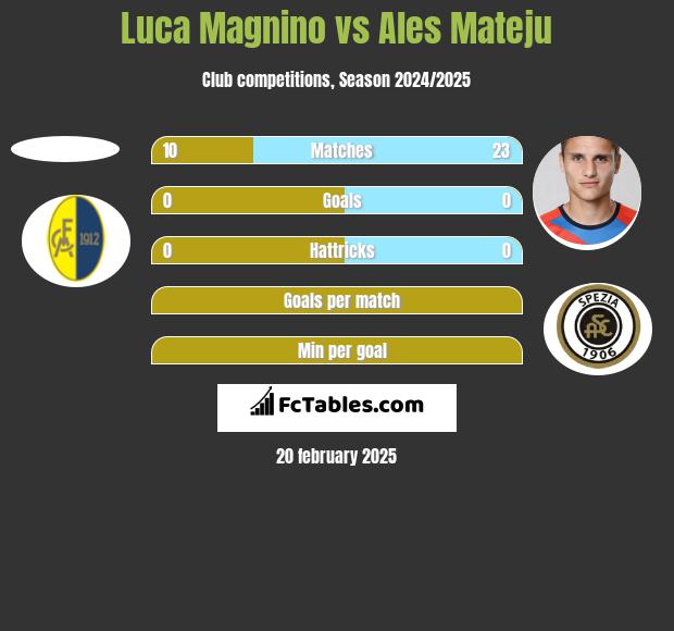 Luca Magnino vs Ales Mateju h2h player stats