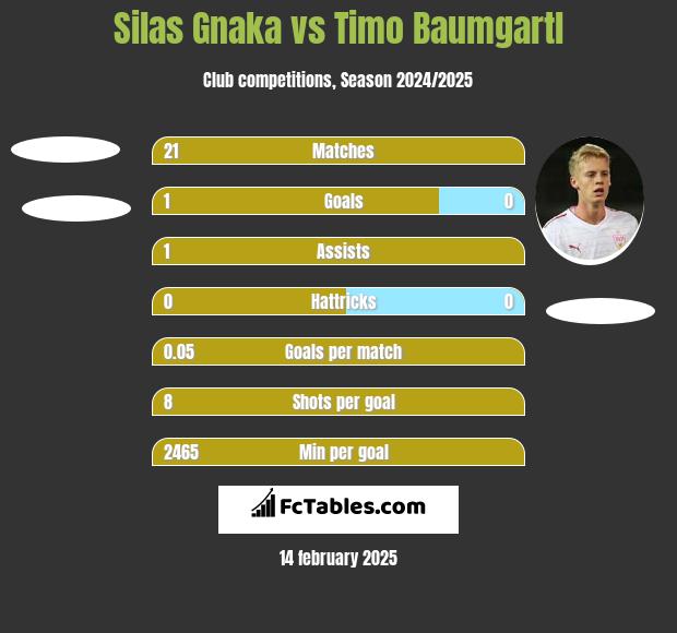 Silas Gnaka vs Timo Baumgartl h2h player stats