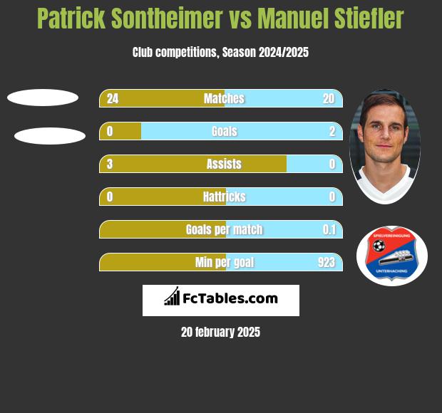 Patrick Sontheimer vs Manuel Stiefler h2h player stats