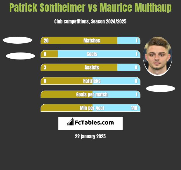 Patrick Sontheimer vs Maurice Multhaup h2h player stats