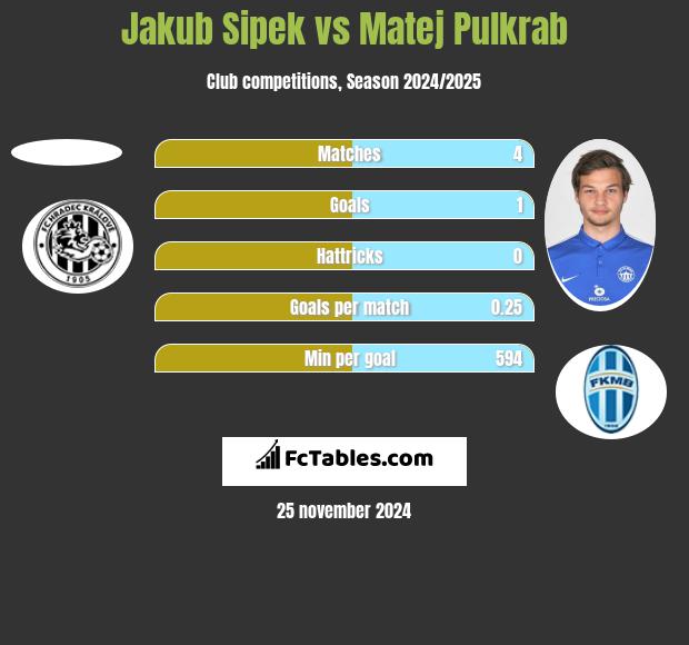 Jakub Sipek vs Matej Pulkrab h2h player stats