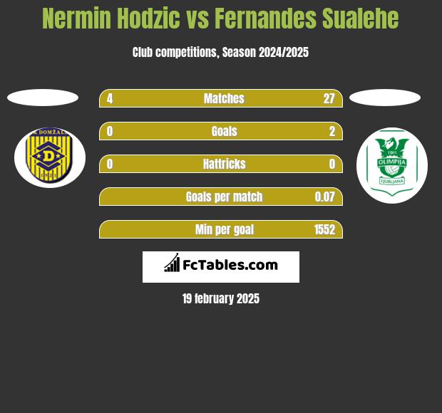 Nermin Hodzic vs Fernandes Sualehe h2h player stats