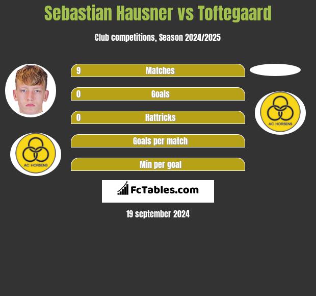 Sebastian Hausner vs Toftegaard h2h player stats