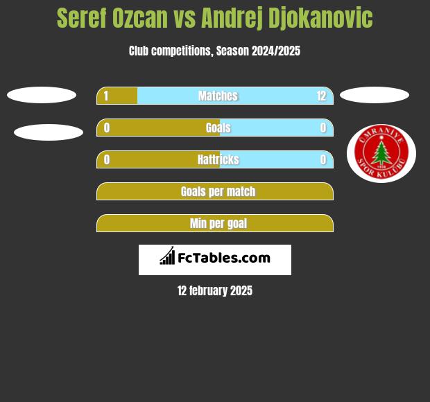 Seref Ozcan vs Andrej Djokanovic h2h player stats