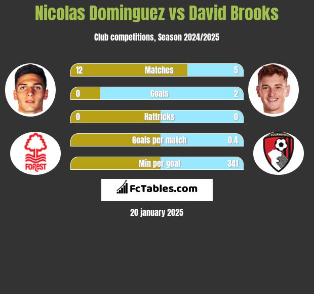 Nicolas Dominguez vs David Brooks h2h player stats