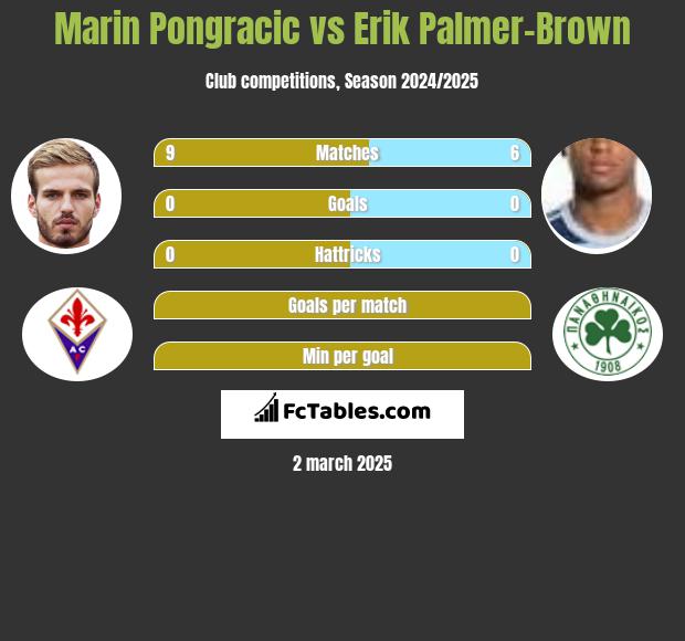 Marin Pongracic vs Erik Palmer-Brown h2h player stats